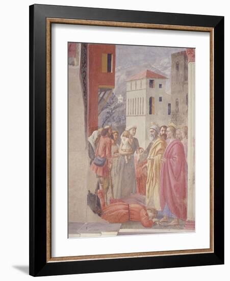 The Distribution of Alms and Death of Ananias-Tommaso Masaccio-Framed Giclee Print