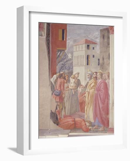 The Distribution of Alms and Death of Ananias-Tommaso Masaccio-Framed Giclee Print