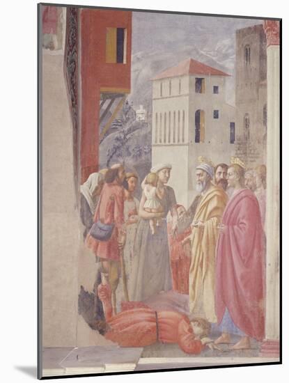 The Distribution of Alms and Death of Ananias-Tommaso Masaccio-Mounted Giclee Print