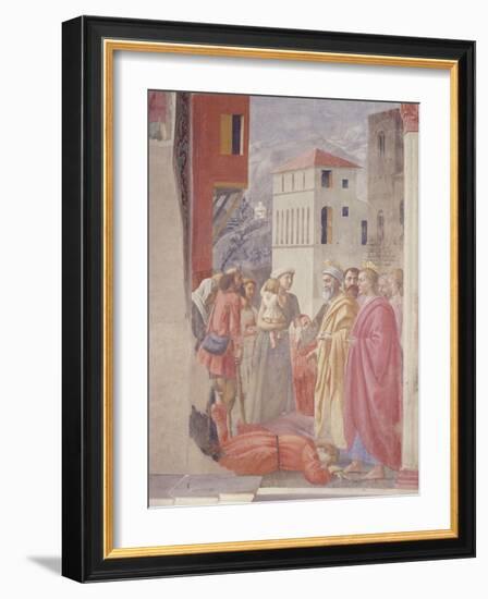 The Distribution of Alms and Death of Ananias-Tommaso Masaccio-Framed Giclee Print