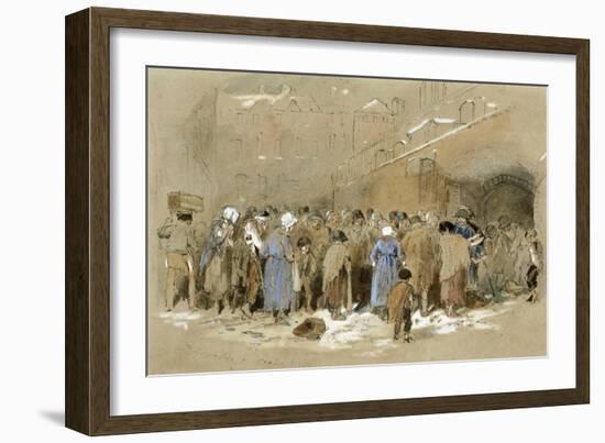 The Distribution of Coals (W/C & Bodycolour on Paper)-Myles Birket Foster-Framed Giclee Print