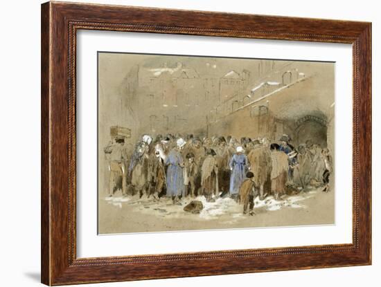 The Distribution of Coals (W/C & Bodycolour on Paper)-Myles Birket Foster-Framed Giclee Print