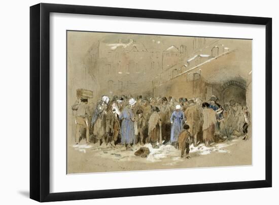 The Distribution of Coals (W/C & Bodycolour on Paper)-Myles Birket Foster-Framed Giclee Print