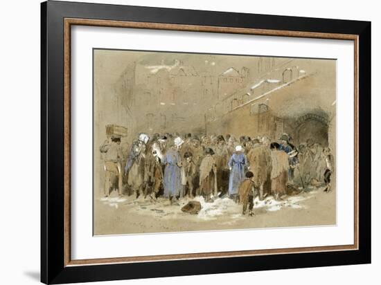 The Distribution of Coals (W/C & Bodycolour on Paper)-Myles Birket Foster-Framed Giclee Print