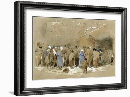 The Distribution of Coals (W/C & Bodycolour on Paper)-Myles Birket Foster-Framed Giclee Print