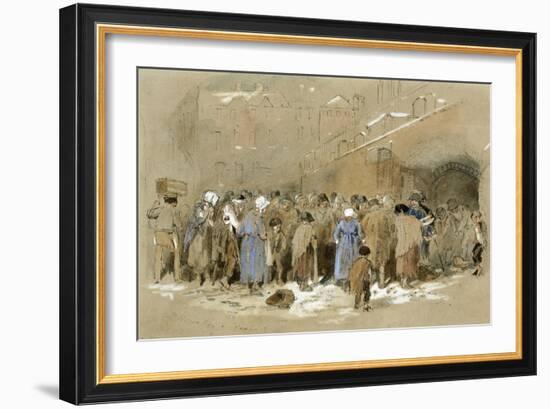 The Distribution of Coals (W/C & Bodycolour on Paper)-Myles Birket Foster-Framed Giclee Print