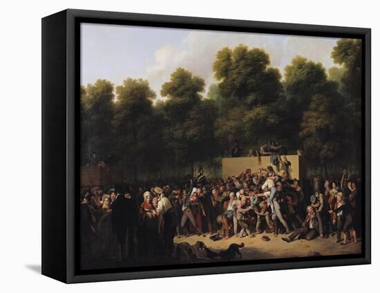 The Distribution of Food and Wine on the Champs-Elysees, 1822-Louis Leopold Boilly-Framed Premier Image Canvas