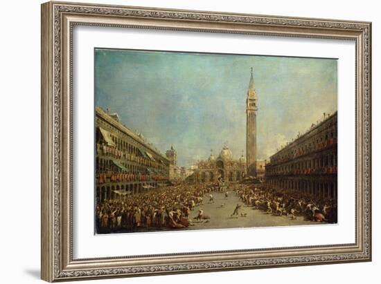 The Distribution of the Denarii to the Poor in San Marco, Venice-Francesco Guardi-Framed Giclee Print