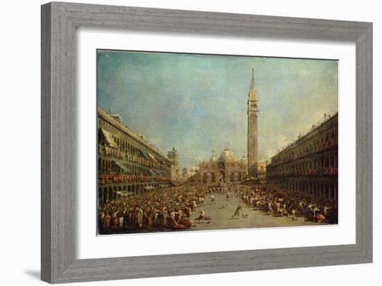 The Distribution of the Denarii to the Poor in San Marco, Venice-Francesco Guardi-Framed Giclee Print