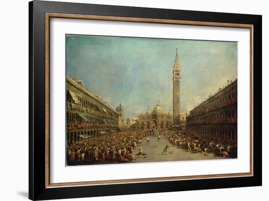 The Distribution of the Denarii to the Poor in San Marco, Venice-Francesco Guardi-Framed Giclee Print