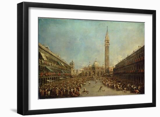 The Distribution of the Denarii to the Poor in San Marco, Venice-Francesco Guardi-Framed Giclee Print