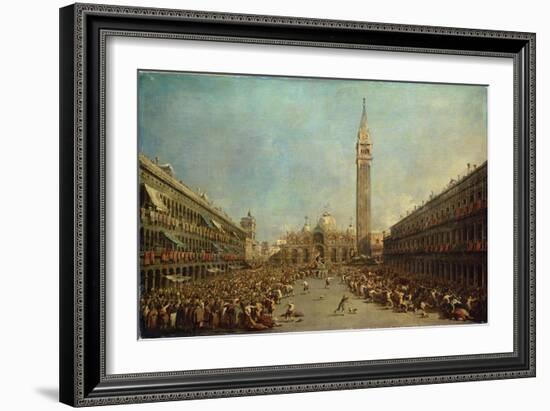 The Distribution of the Denarii to the Poor in San Marco, Venice-Francesco Guardi-Framed Giclee Print