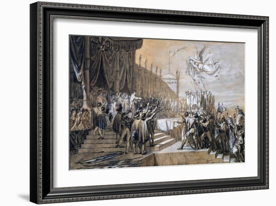 The Distribution of the Eagle Standards, 5th December 1804-Jacques Louis David-Framed Giclee Print