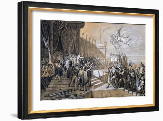 The Distribution of the Eagle Standards, 5th December 1804-Jacques Louis David-Framed Giclee Print