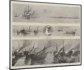 The Disturbance Off Bahrein in the Persian Gulf, the Bombardment of the Pirate Dhows-Joseph Nash-Mounted Giclee Print