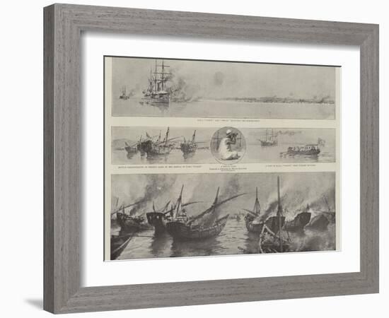 The Disturbance Off Bahrein in the Persian Gulf, the Bombardment of the Pirate Dhows-Joseph Nash-Framed Giclee Print