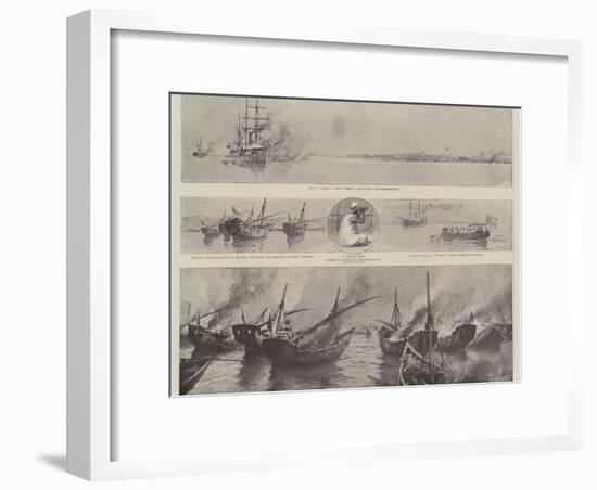 The Disturbance Off Bahrein in the Persian Gulf, the Bombardment of the Pirate Dhows-Joseph Nash-Framed Giclee Print