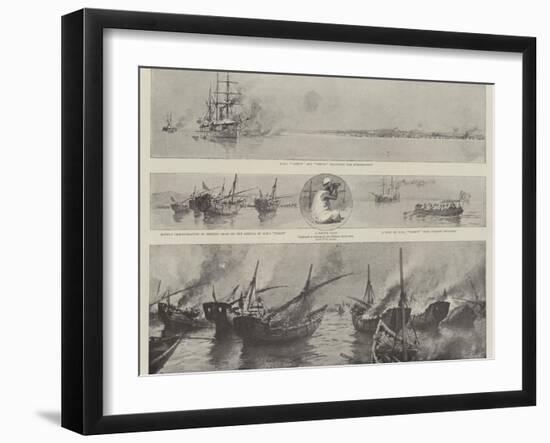 The Disturbance Off Bahrein in the Persian Gulf, the Bombardment of the Pirate Dhows-Joseph Nash-Framed Giclee Print