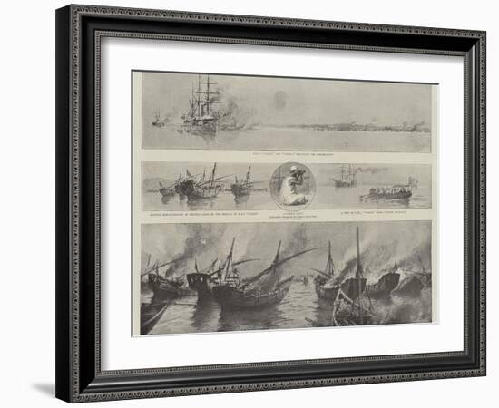 The Disturbance Off Bahrein in the Persian Gulf, the Bombardment of the Pirate Dhows-Joseph Nash-Framed Giclee Print