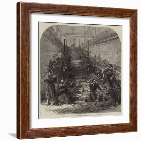 The Disturbances in Paris, Soldiers at Night in the Luxembourg Palace-null-Framed Giclee Print