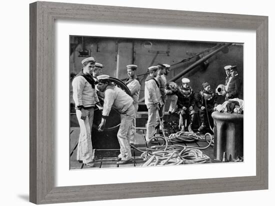 The Diver on Board Ship, 1896-Gregory & Co-Framed Giclee Print