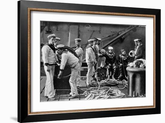 The Diver on Board Ship, 1896-Gregory & Co-Framed Giclee Print