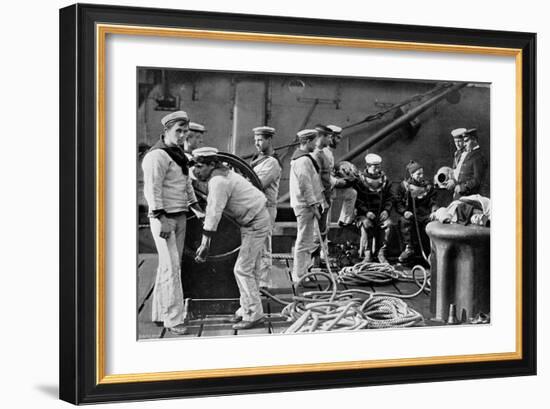 The Diver on Board Ship, 1896-Gregory & Co-Framed Giclee Print