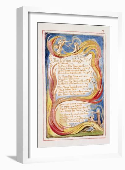 The Divine Image: Plate 18 from 'Songs of Innocence and of Experience' C.1815-26-William Blake-Framed Giclee Print