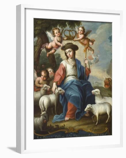 The Divine Shepherdess (La Divina Pastora), c.1760-Miguel Cabrera-Framed Giclee Print