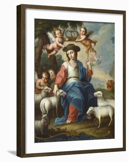 The Divine Shepherdess (La Divina Pastora), c.1760-Miguel Cabrera-Framed Giclee Print