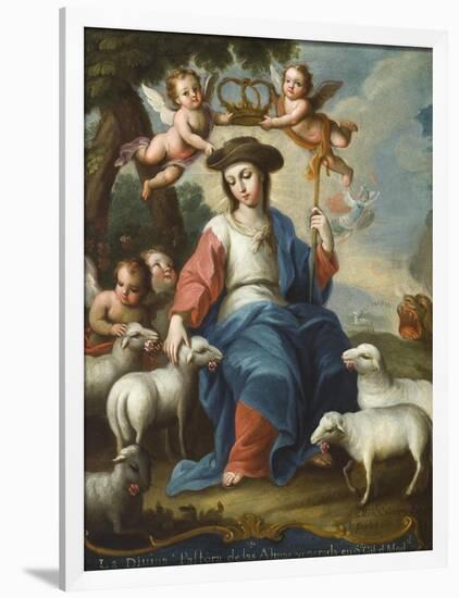 The Divine Shepherdess (La Divina Pastora), c.1760-Miguel Cabrera-Framed Premium Giclee Print