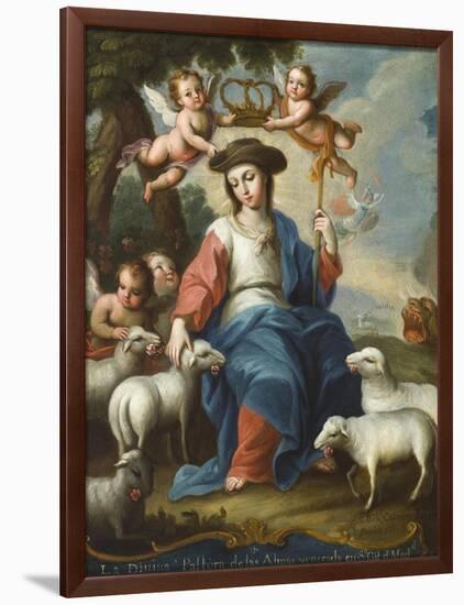 The Divine Shepherdess (La Divina Pastora), c.1760-Miguel Cabrera-Framed Premium Giclee Print