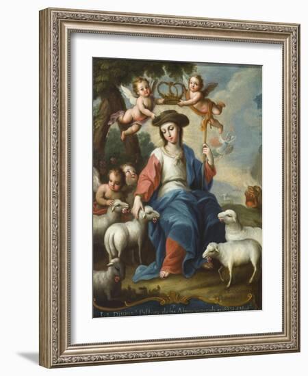 The Divine Shepherdess (La Divina Pastora), c.1760-Miguel Cabrera-Framed Giclee Print