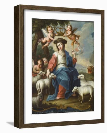 The Divine Shepherdess (La Divina Pastora), c.1760-Miguel Cabrera-Framed Giclee Print