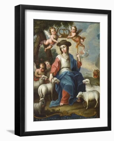 The Divine Shepherdess (La Divina Pastora), c.1760-Miguel Cabrera-Framed Giclee Print