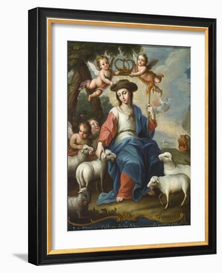 The Divine Shepherdess (La Divina Pastora), c.1760-Miguel Cabrera-Framed Giclee Print