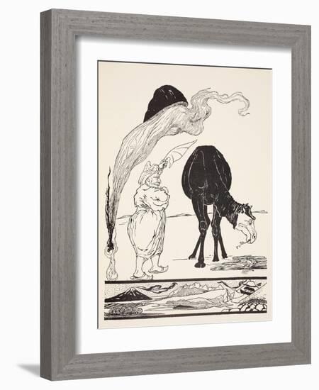 The Djinn in Charge of All Deserts Guiding the Magic with His Magic Fan-Rudyard Kipling-Framed Giclee Print