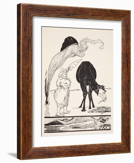 The Djinn in Charge of All Deserts Guiding the Magic with His Magic Fan-Rudyard Kipling-Framed Giclee Print