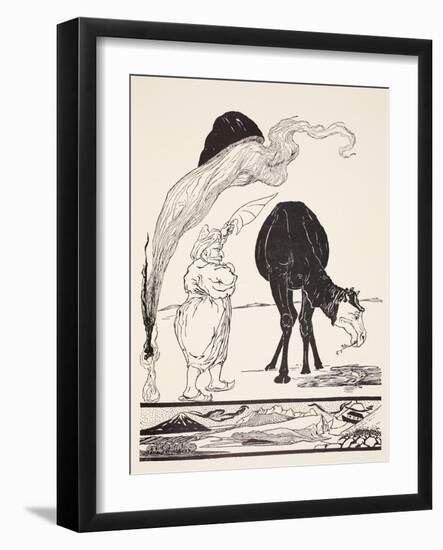 The Djinn in Charge of All Deserts Guiding the Magic with His Magic Fan-Rudyard Kipling-Framed Giclee Print