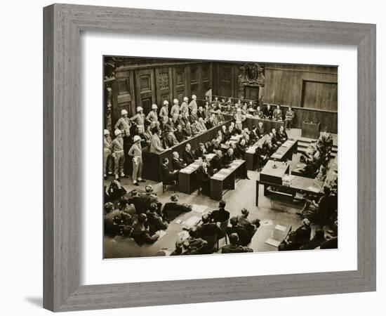 The Dock at the Nuremberg Trials. Front Row from Left: Hermann Goring-null-Framed Giclee Print