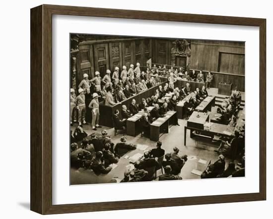 The Dock at the Nuremberg Trials. Front Row from Left: Hermann Goring-null-Framed Giclee Print