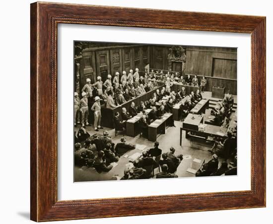 The Dock at the Nuremberg Trials. Front Row from Left: Hermann Goring-null-Framed Giclee Print