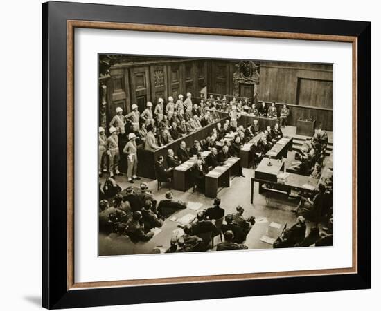 The Dock at the Nuremberg Trials. Front Row from Left: Hermann Goring-null-Framed Giclee Print