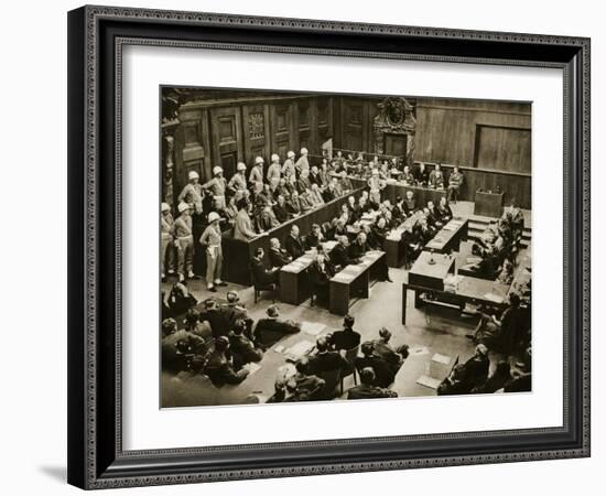 The Dock at the Nuremberg Trials. Front Row from Left: Hermann Goring-null-Framed Giclee Print