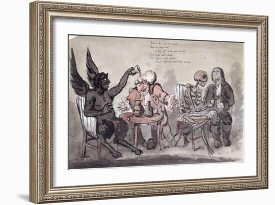 The Doctor and His Friends, Engraved by Issac Cruikshank-George Moutard Woodward-Framed Giclee Print