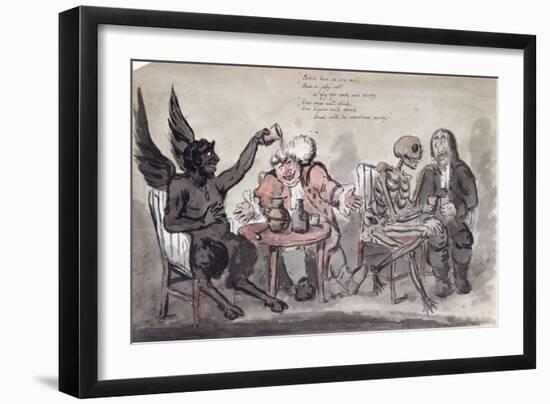 The Doctor and His Friends, Engraved by Issac Cruikshank-George Moutard Woodward-Framed Giclee Print