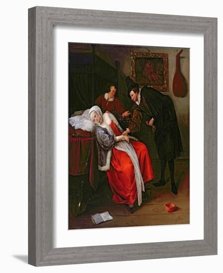 The Doctor's Visit, C.1663-Jan Havicksz. Steen-Framed Giclee Print