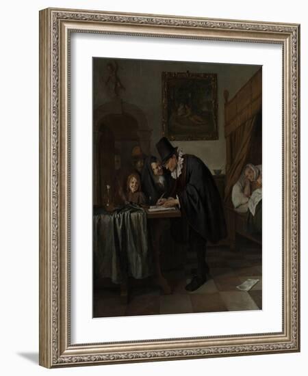 The Doctor's Visit, Ca 1665-Jan Havicksz Steen-Framed Giclee Print