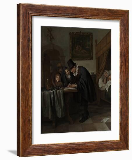 The Doctor's Visit, Ca 1665-Jan Havicksz Steen-Framed Giclee Print