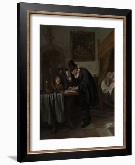 The Doctor's Visit, Ca 1665-Jan Havicksz Steen-Framed Giclee Print